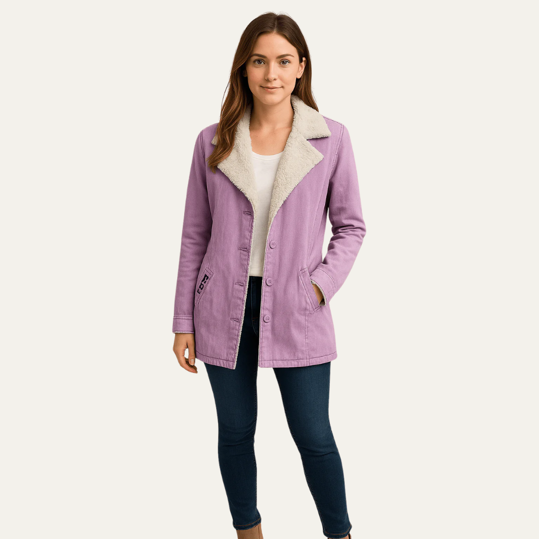 Elarova | DamenJacke mit SherpaKragen, einreihig