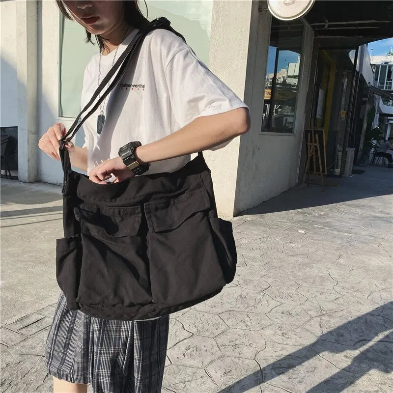 Elarova | DamenUmhängetasche im VintageStil aus Canvas