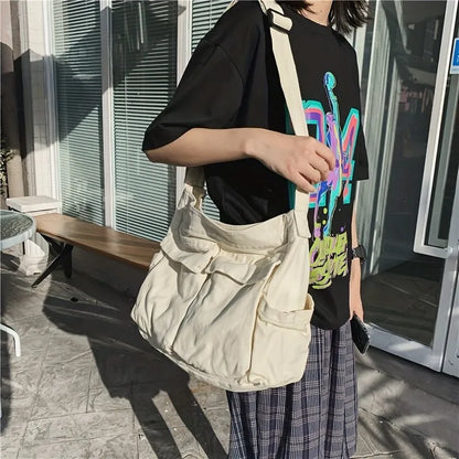 Elarova | DamenUmhängetasche im VintageStil aus Canvas
