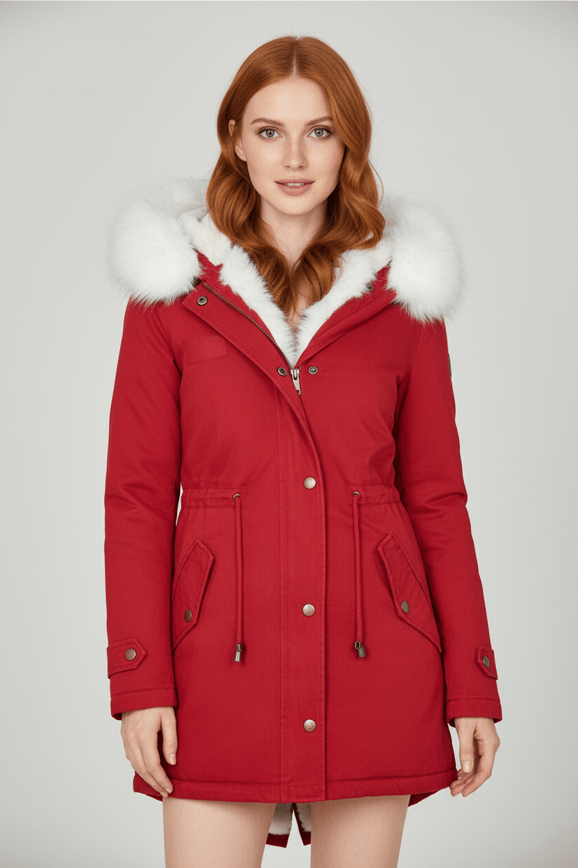 Elarova | DamenWinterparka mit Kapuze und Fellfutter