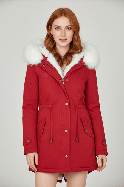 Elarova | DamenWinterparka mit Kapuze und Fellfutter