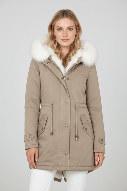 Elarova | DamenWinterparka mit Kapuze und Fellfutter