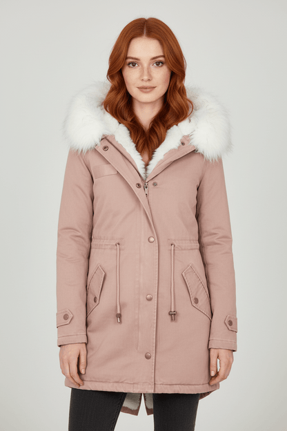 Elarova | DamenWinterparka mit Kapuze und Fellfutter