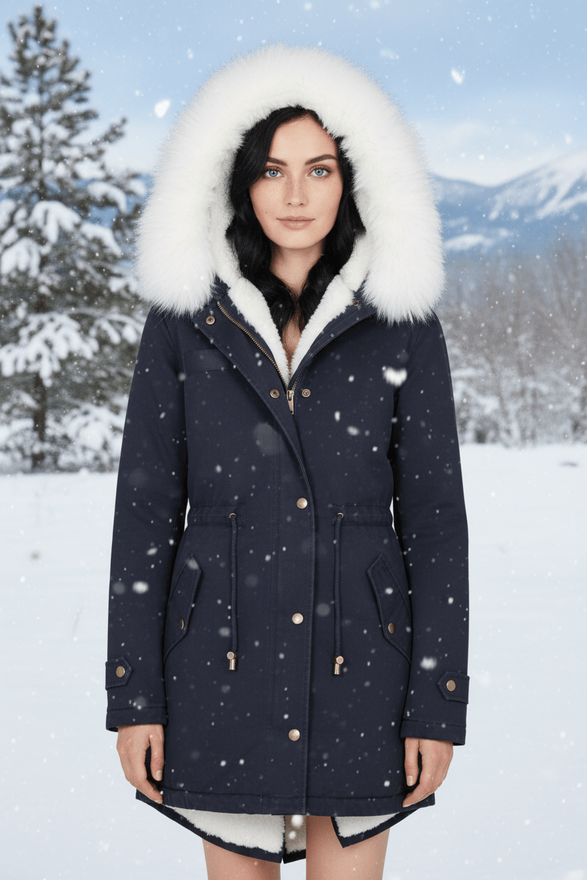 Elarova | DamenWinterparka mit Kapuze und Fellfutter