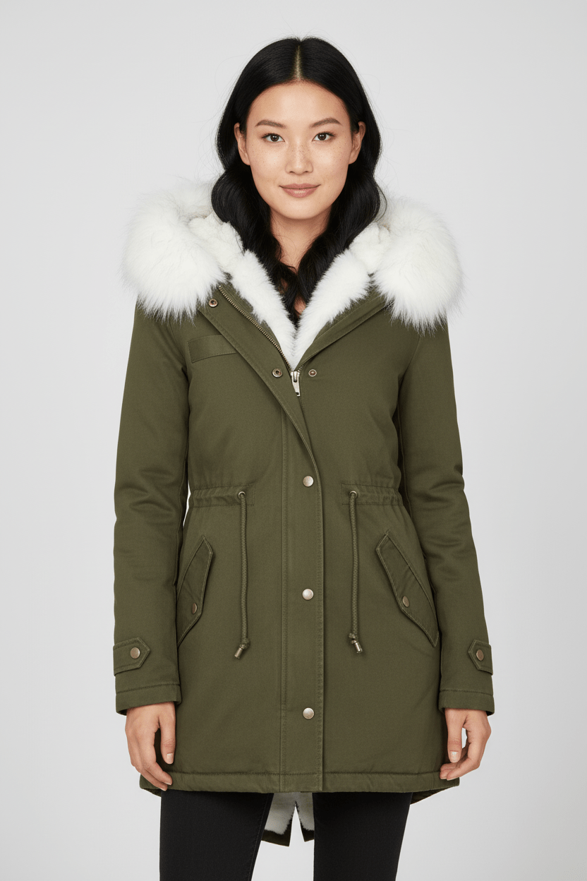 Elarova | DamenWinterparka mit Kapuze und Fellfutter