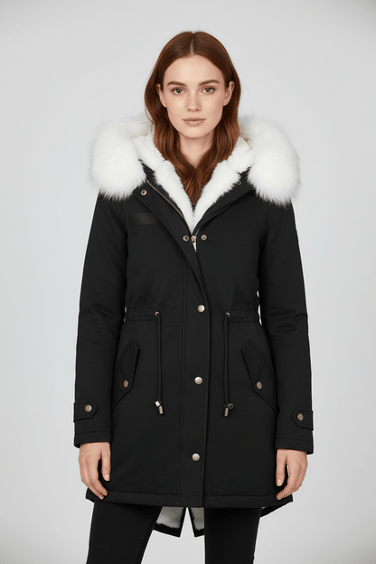 Elarova | DamenWinterparka mit Kapuze und Fellfutter