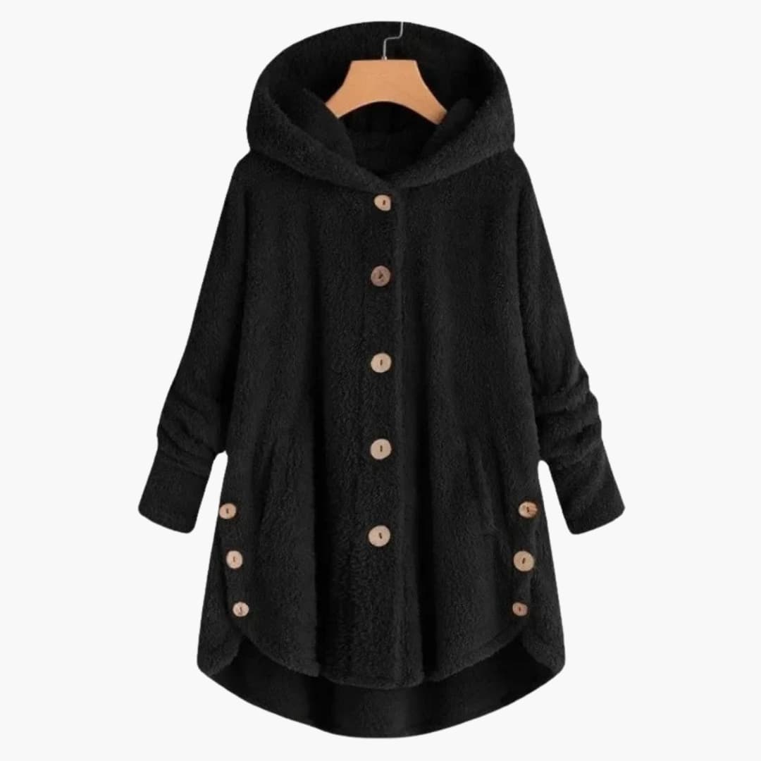 Elarova | Damenjacke mit Kapuze und Knopfverschluss