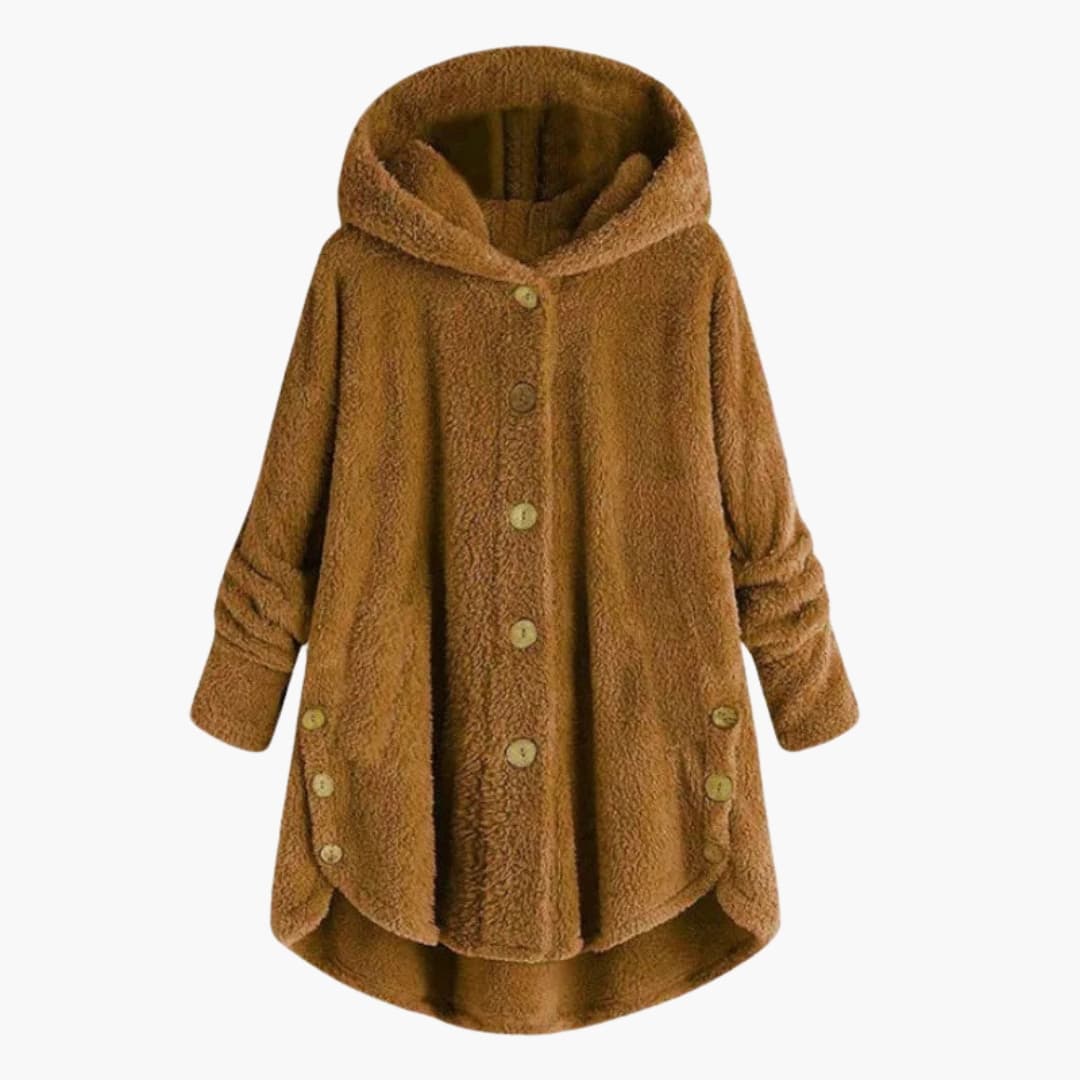 Elarova | Damenjacke mit Kapuze und Knopfverschluss