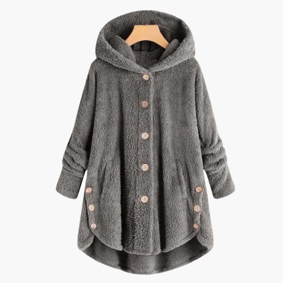 Elarova | Damenjacke mit Kapuze und Knopfverschluss