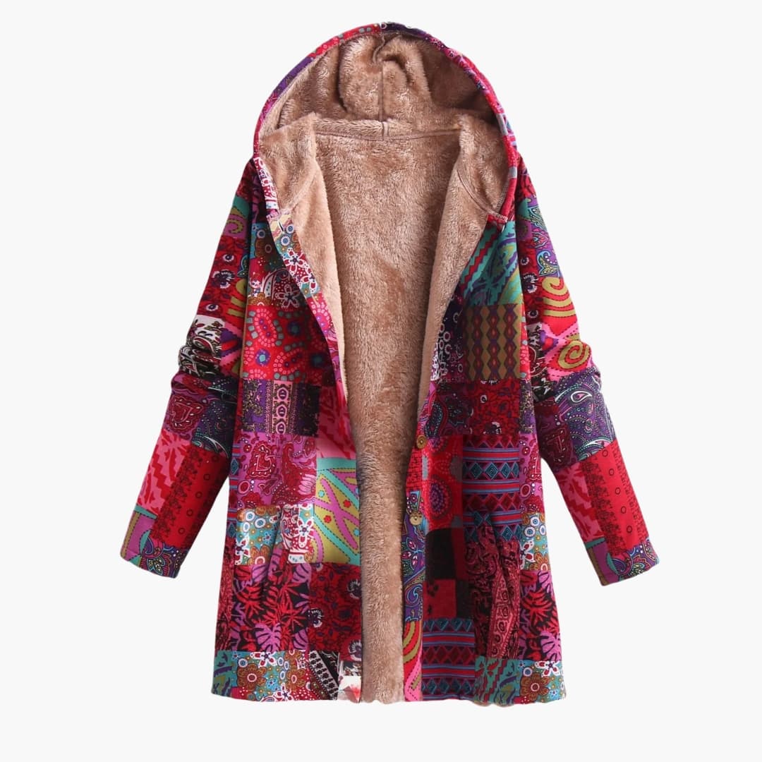 Elarova | Damenjacke mit Kapuze und Print Oberfläche