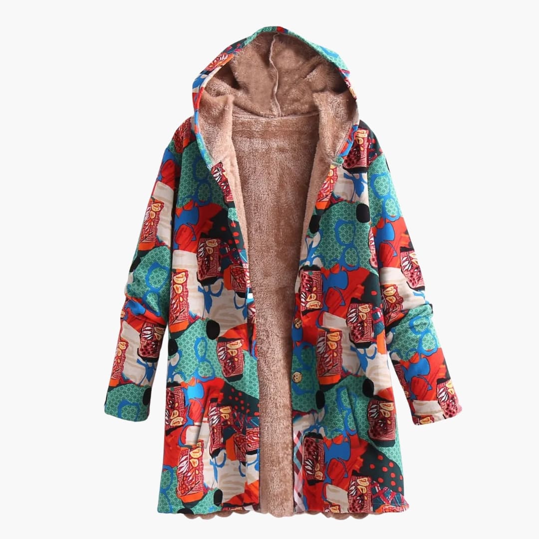 Elarova | Damenjacke mit Kapuze und Print Oberfläche