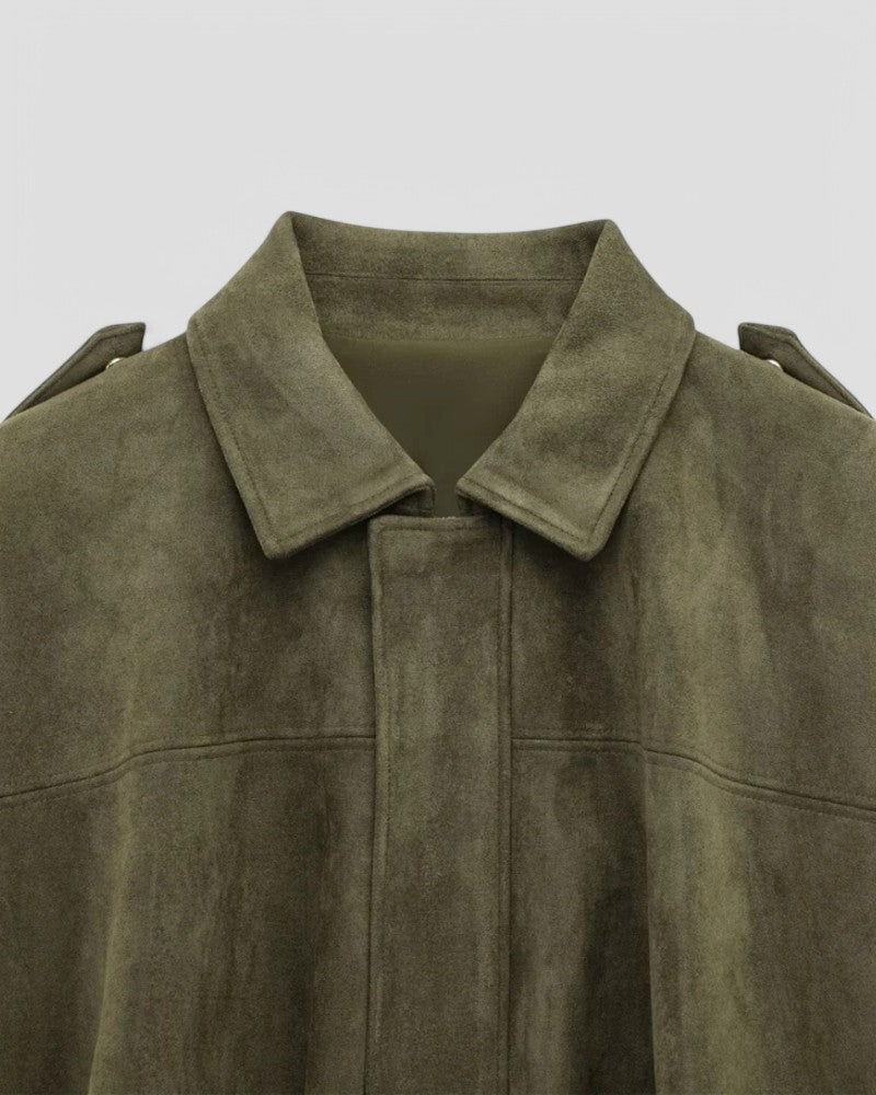 Elarova | Damenjacke mit Kragen aus Wildlederimitat