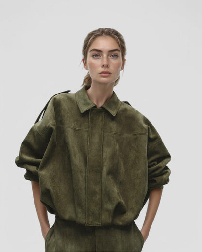 Elarova | Damenjacke mit Kragen aus Wildlederimitat