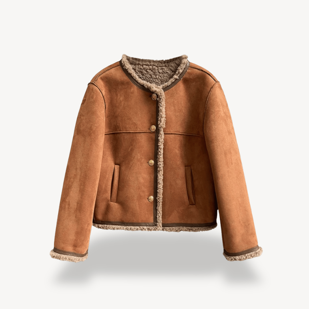 Elarova | Damenjacke mit Kunstpelzbesatz und Fleecefutter