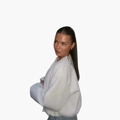 Elarova | Damenjacke mit Rundhalsausschnitt Reißverschluss und langen Ärmeln