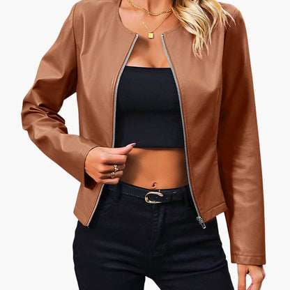 Elarova | Damenjacke mit Rundhalsausschnitt und Reißverschluss