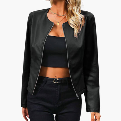 Elarova | Damenjacke mit Rundhalsausschnitt und Reißverschluss