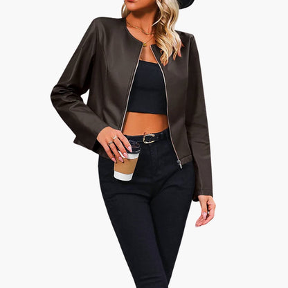 Elarova | Damenjacke mit Rundhalsausschnitt und Reißverschluss