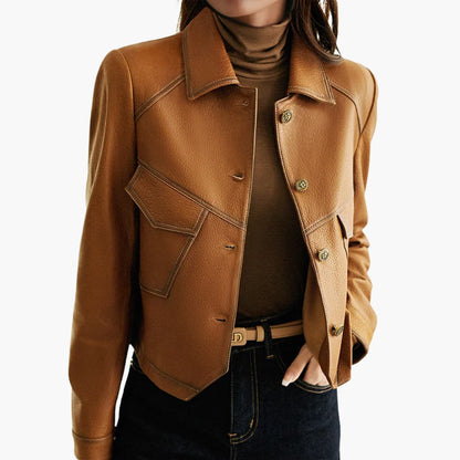 Elarova | Damenjacke mit Spitzkragen und Knopfverschluss