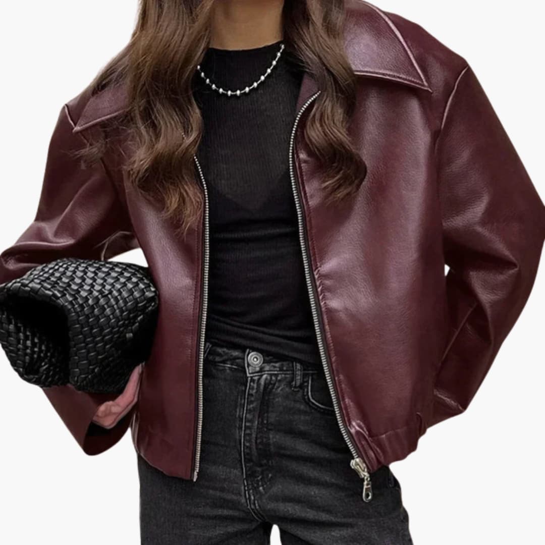 Elarova | Damenjacke mit Spitzkragen und Reißverschluss