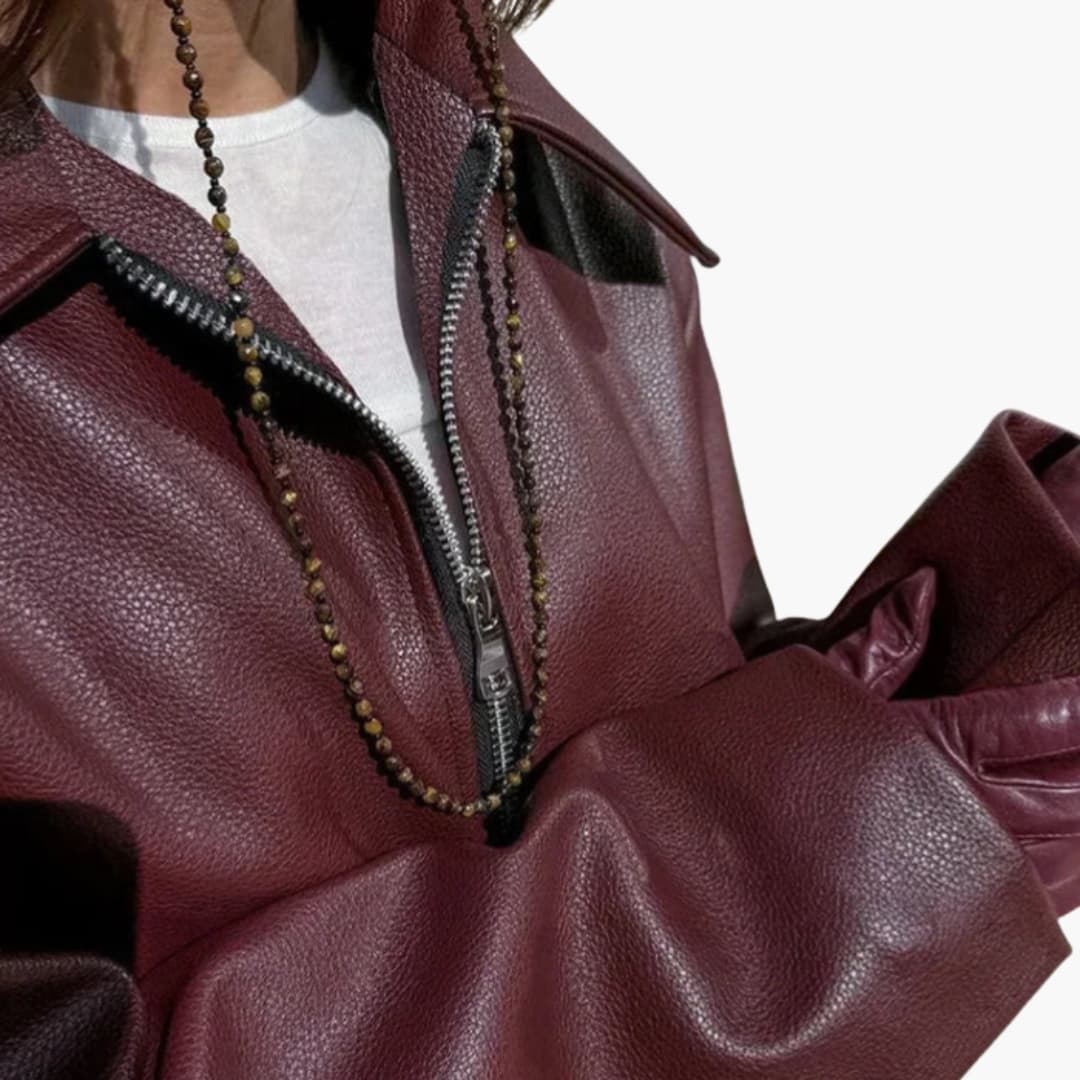 Elarova | Damenjacke mit Spitzkragen und Reißverschluss