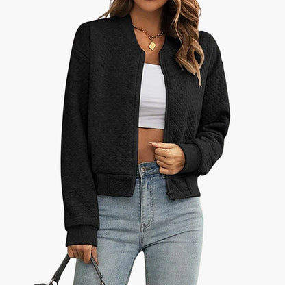 Elarova | Damenjacke mit durchgehendem Reißverschluss und geripptem Saum