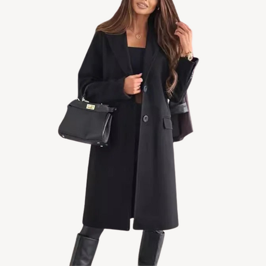 Elarova | Damenmantel aus Wollmischung mit Taschen