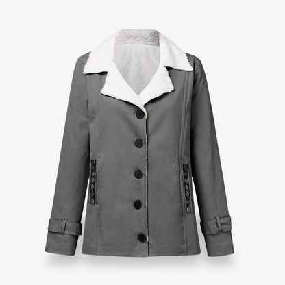 Elarova | Damenmantel mit Fleecefutter und Knöpfen