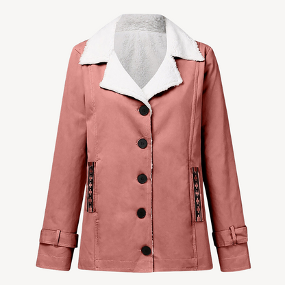 Elarova | Damenmantel mit Fleecefutter und Knöpfen