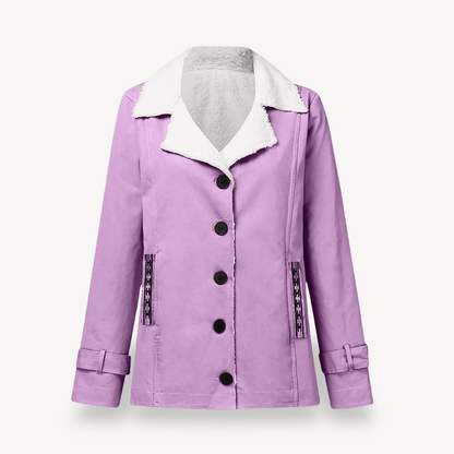 Elarova | Damenmantel mit Fleecefutter und Knöpfen