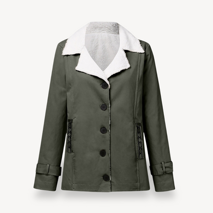 Elarova | Damenmantel mit Fleecefutter und Knöpfen