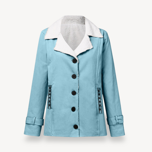 Elarova | Damenmantel mit Fleecefutter und Knöpfen