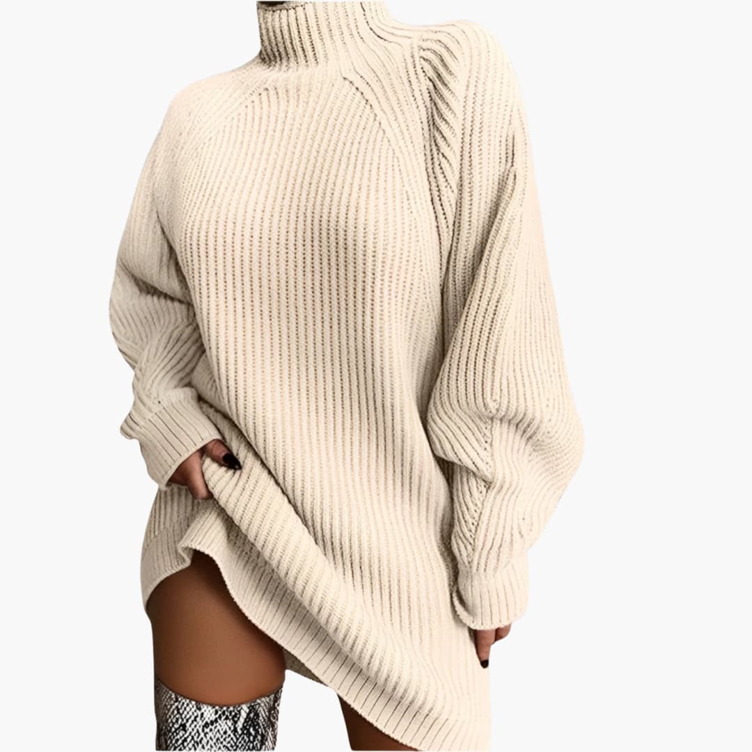 Elarova | Damenpullover mit Rollkragen und langen Ärmeln