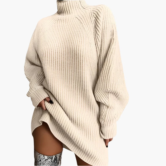 Elarova | Damenpullover mit Rollkragen und langen Ärmeln