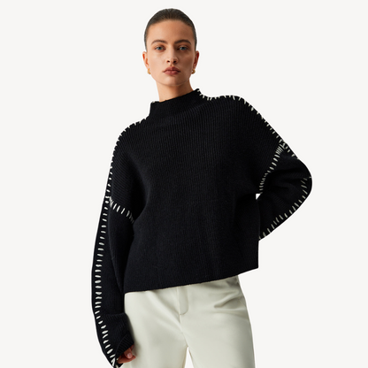 Elarova | Damenpullover mit Strickmusterdetails