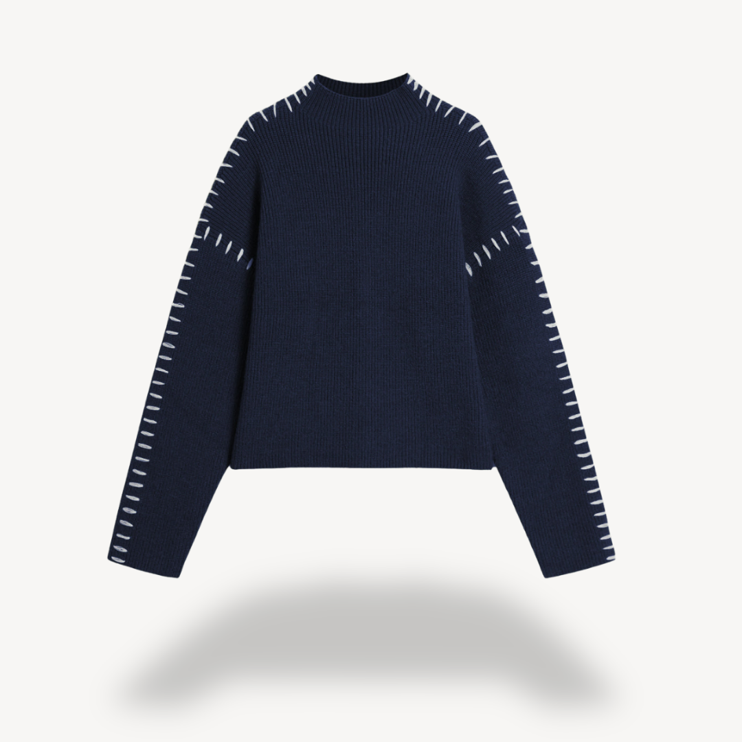 Elarova | Damenpullover mit Strickmusterdetails