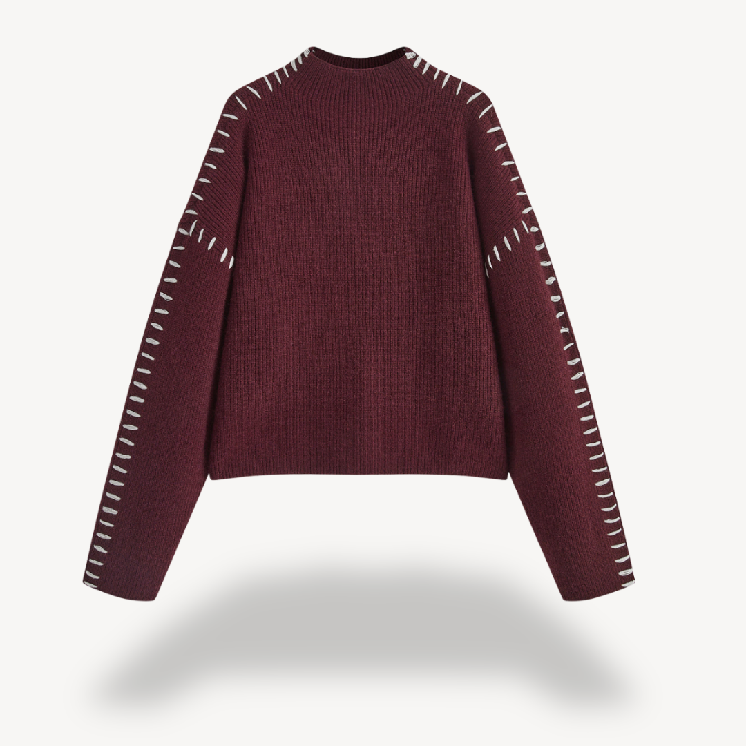 Elarova | Damenpullover mit Strickmusterdetails