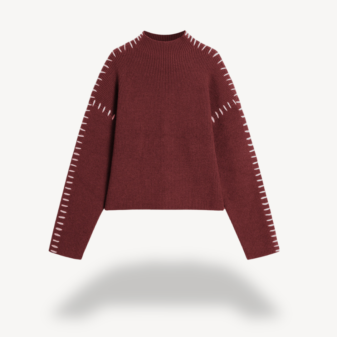 Elarova | Damenpullover mit Strickmusterdetails