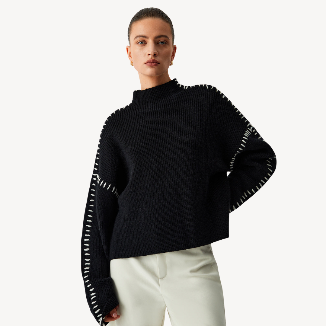 Elarova | Damenpullover mit Strickstichdetail