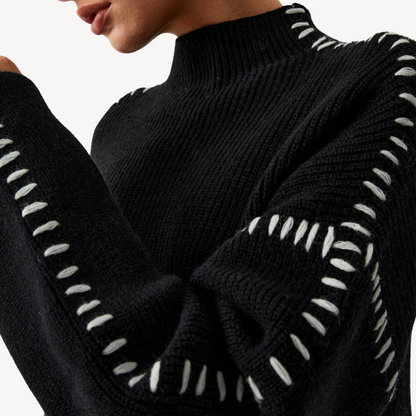 Elarova | Damenpullover mit Strickstichdetail