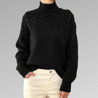 Elarova | Damenpullover mit ZopfstrickDetail