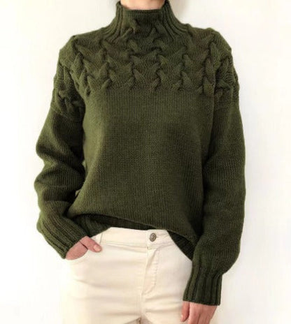 Elarova | Damenpullover mit ZopfstrickDetail