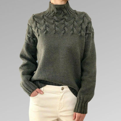Elarova | Damenpullover mit ZopfstrickDetail