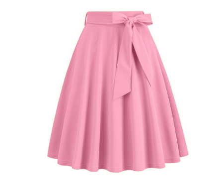 Elarova | Damenrock A-Linie mit Hoher Taille und Femininer Schleife