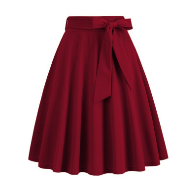 Elarova | Damenrock A-Linie mit Hoher Taille und Femininer Schleife