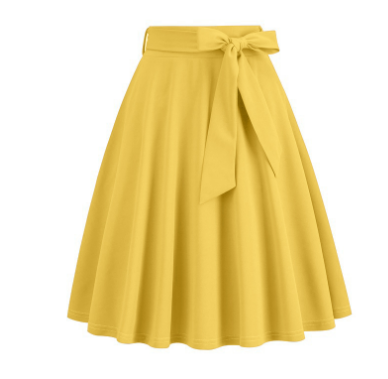 Elarova | Damenrock A-Linie mit Hoher Taille und Femininer Schleife