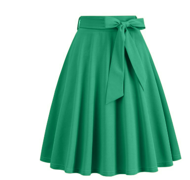 Elarova | Damenrock A-Linie mit Hoher Taille und Femininer Schleife