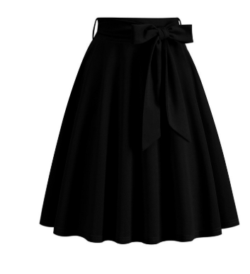 Elarova | Damenrock A-Linie mit Hoher Taille und Femininer Schleife