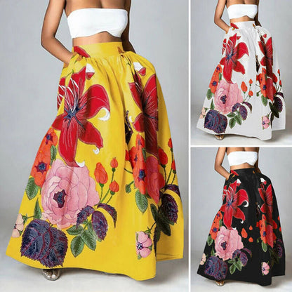 Elarova | Damenrock Maxi Mit Hochbund & Verspieltem Blumen-Print