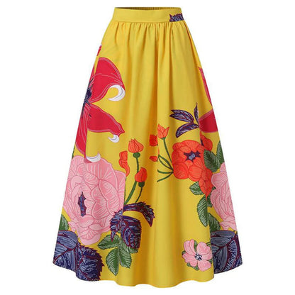 Elarova | Damenrock Maxi Mit Hochbund & Verspieltem Blumen-Print